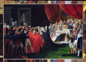 Hertogin van Berry presenteert de hertog van Bordeaux aan het volk en het leger, september 1820